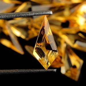 Natural Citrine Kite Shape Faceted Cut, AAA Citrine Loose Gemstone For Jewelry Making, Yellow Crystal Calibrated Size 13X6 mm, Birthday Gift
