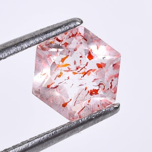 Super Seven-kwarts-edelsteen: 7 x 7 mm gefacetteerde zeshoek, 1,40 karaat