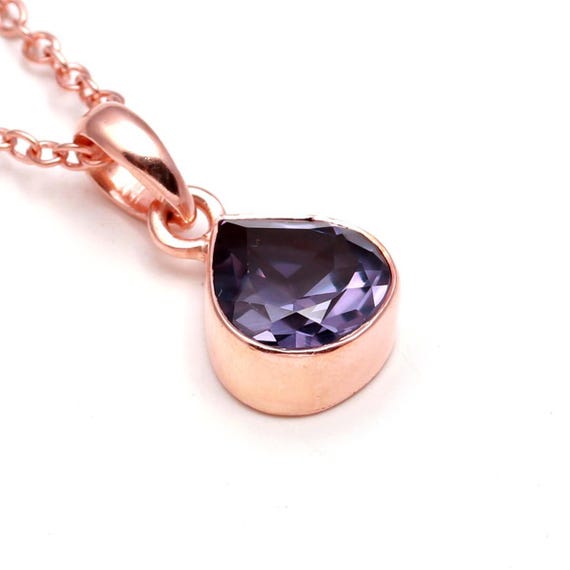 Alexandrite Heart Shape Pendant, 925 Sterling Silver Handmade Jewelry, Rose  Gold Plated Chain Necklace, Charm Pendant, Birthday Gift For Her