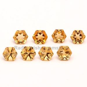 100% Natural Citrine Quartz Hexagon Shape, Yellow Citrine Loose Gemstone For Jewelry Making, Unique Crystal Calibrated Size 5X5 To10X10 mm