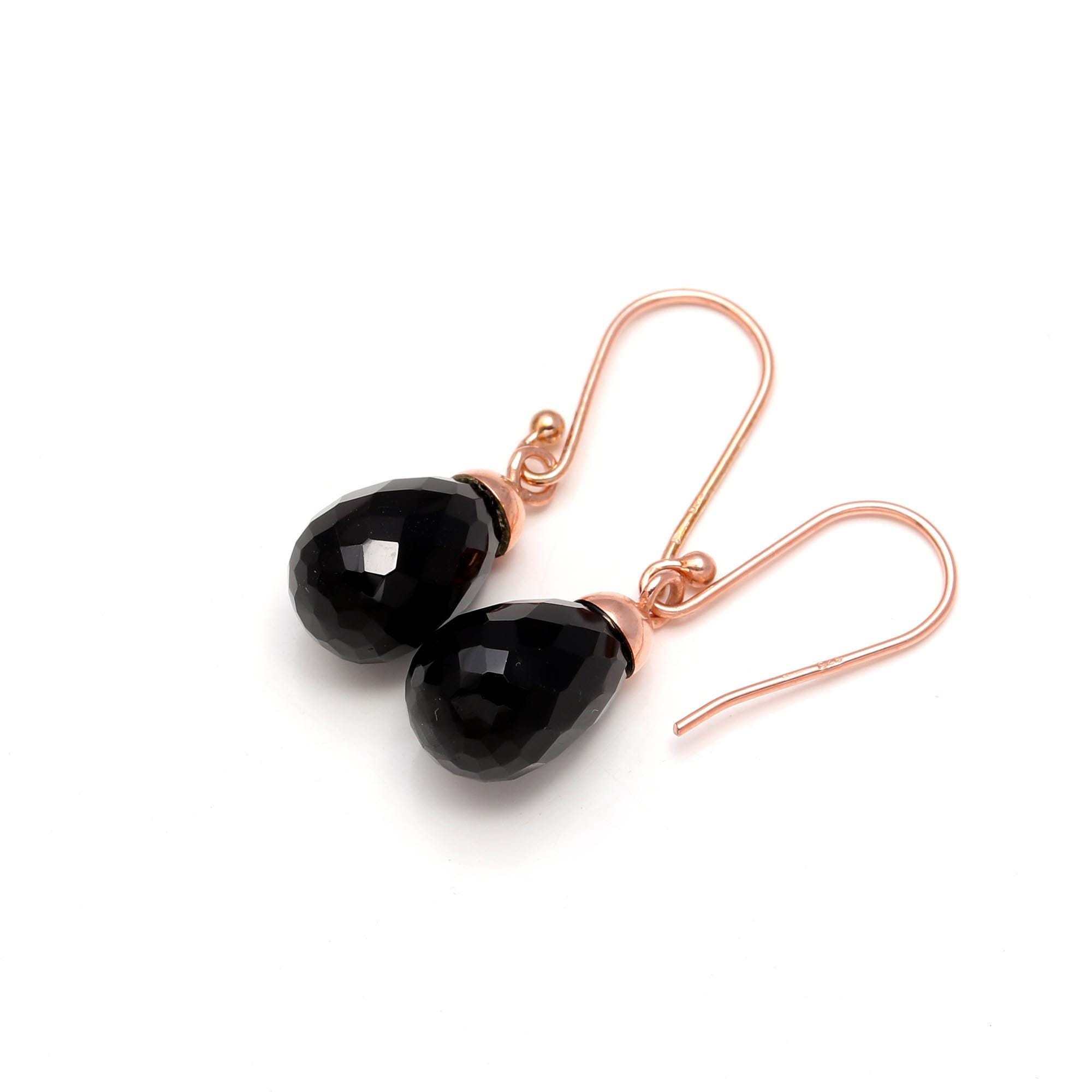 URONE Orecchini A Rosa Nera In Argento 925 - Gotici, 22x7 Mm - Regalo Per Lei