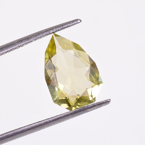 Natural Lemon Quartz Pear Shape Faceted Cut, Loose Gemstone For Jewelry Making, Wedding Gift Yellow Crystal Fancy Cut Calibrated Size 13x9mm