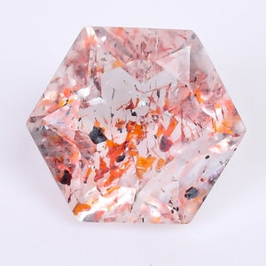 Super Seven-kwarts zeshoek edelsteen: 7 x 7 mm gefacetteerde lepidocrociet