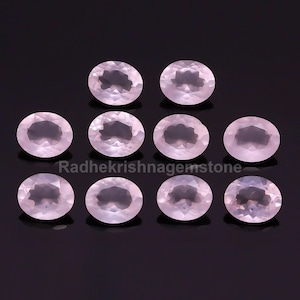 Natural Rose Quartz Oval Shape Brilliant Cut, Vintage Quartz Loose Gemstone For Jewelry Making, Pink Crystal Calibrated Size 6X4 To 20X15 mm