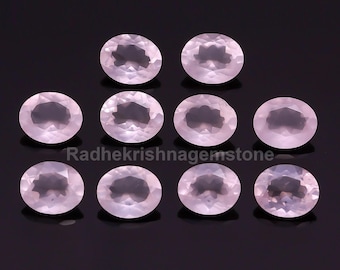 Ovale rozenkwarts edelsteen, vintage gefacetteerd roze kristal (6 x 4 tot 20 x 15 mm)