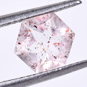 Lepidocrociet Super Seven-kwarts edelsteen: AAA rode zeshoek, 7 x 7 mm