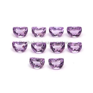 Natural Pink Amethyst Half Moon Shape, Faceted Cut Loose Gemstone For Jewelry Making, Rose De France D Shape Gemstone Calibrated Size 7X5 mm