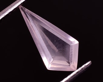 Pink Rose Quartz Kite Gemstone: Faceted Step Cut, Jewelry Making (10X5 to 13X7mm