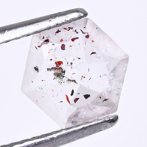 Lepidocrociet Super Seven-kwarts-edelsteen: gefacetteerde zeshoek, 7 x 7 mm