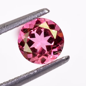 100% Natural Pink Topaz Round Shape Faceted Cut, Loose Crystal For Jewelry Making, Pink Crystal Calibrated Size 4X4 To 10X10mm Birthday Gift