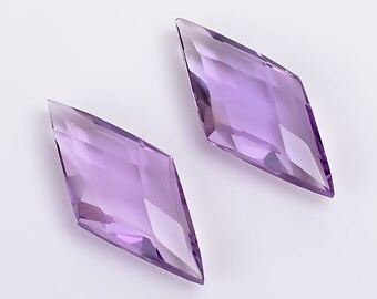 Pink Amethyst Kite Gemstone, Faceted Briolette Cut, 20X9X5 mm