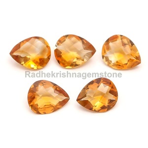 100% Natural Citrine Quartz Pear Shape Briolette Cut, Citrine Loose Gemstone For Jewelry Making, Yellow Crystal Calibrated Size 11X9X6 mm