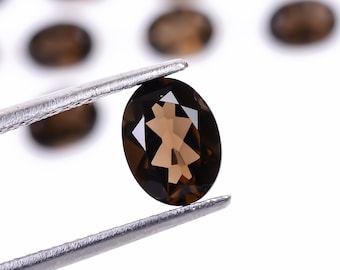 Natural Smokey Quartz Oval Brilliant Cut, Smoky Loose Gemstone For Jewelry Making, Brown Crystal Oval Shape Calibrated Size 6X4 To 16X12 mm