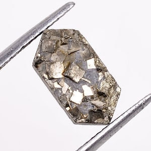 Pyrite Gemstone: Elongated Hexagon Cut, Calibrated Size (10X5 to 16X8 mm), Jewelry Making
