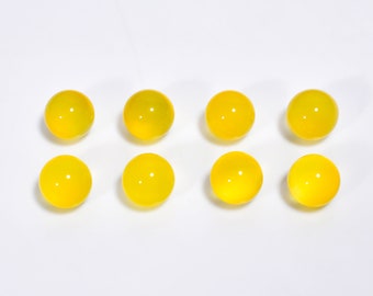 Natural Yellow Chalcedony Round Gemstone, Calibrated Size 8-12mm