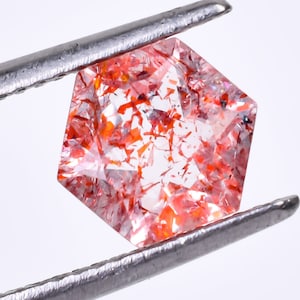 Super Seven-kwarts-edelsteen: zeshoekige melodiesteen, 7 x 7 mm