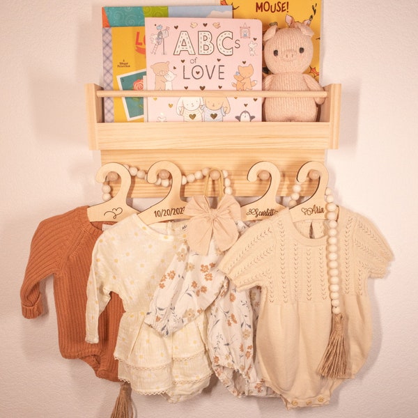 Personalized baby decor hangers, custom hangers, wooden hangers for photography decor/props