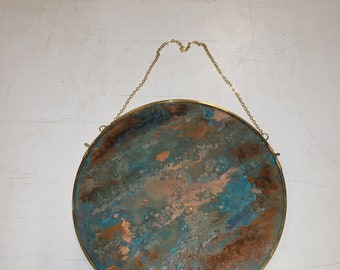 Patinaed Copper Wall Hanger 10 Inches