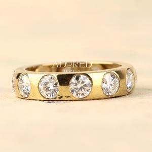 Lab Grown Diamond Wedding Band Round Brilliant Cut Lab Grown Diamond Band Eternity Ring Diamond Ring Gift for Her Wedding Ring
