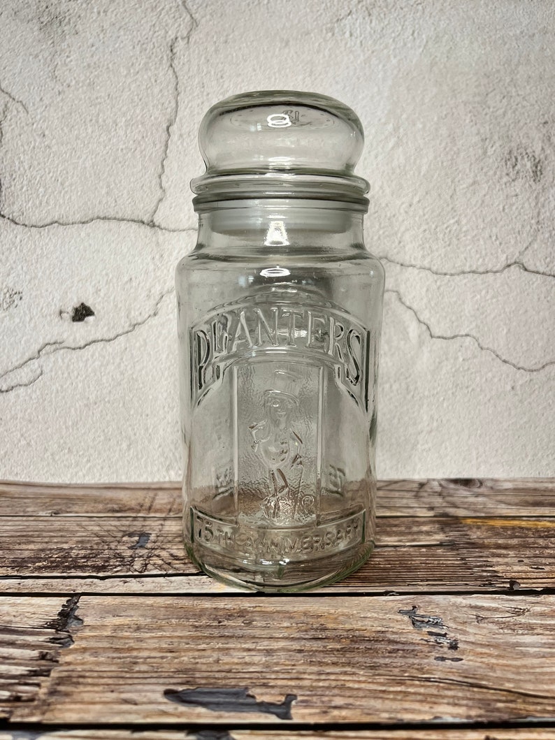 1981 Planters 75th Anniversary Glass Jar Etsy