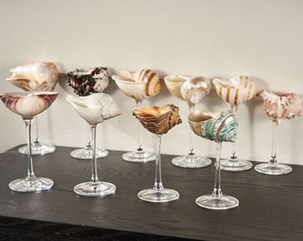 Handmade Natural Conch Shell Wine Glass,Beach Wedding Wine Glasses,Seashell Glasse,Goblet Cocktail Glass Cup,Bar Glasses,Martini Glasses