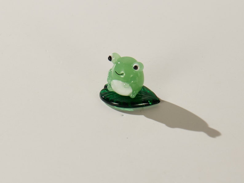 A Set of handmade glass frog statues, Glass Frogs, Frog Ornaments,Tiny Frog Figurine Miniature, Glass Animals, Glass Statues,Stained Glass image 2