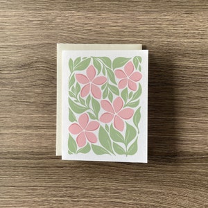floral greeting card, blank greeting card, simple greeting card - plumeria