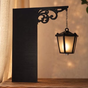 Luminária suspensa para prateleira – Decoração iluminada para biblioteca | Estilo gótico vintage | Impressa em 3D