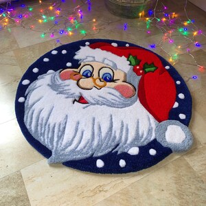 Handmade Santa Claus Rug, Tufted Acrylic Christmas Carpet (27 Inches ...