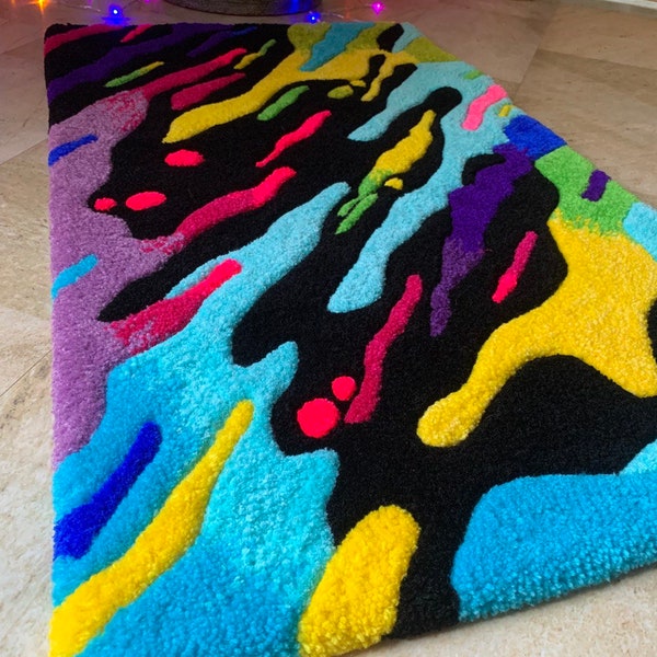 Rainbow tufted rug Aesthetic rug Bright carpet Multicolor rug Colored carpet Bedroom decor Kids Room Rugs Housewarming Gift Studio rug