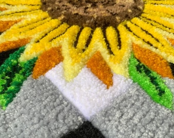 Hand Tufted Sunflower Rug, 100% Acrylic Boho Home Decor (20.4 x 52.3 inches)