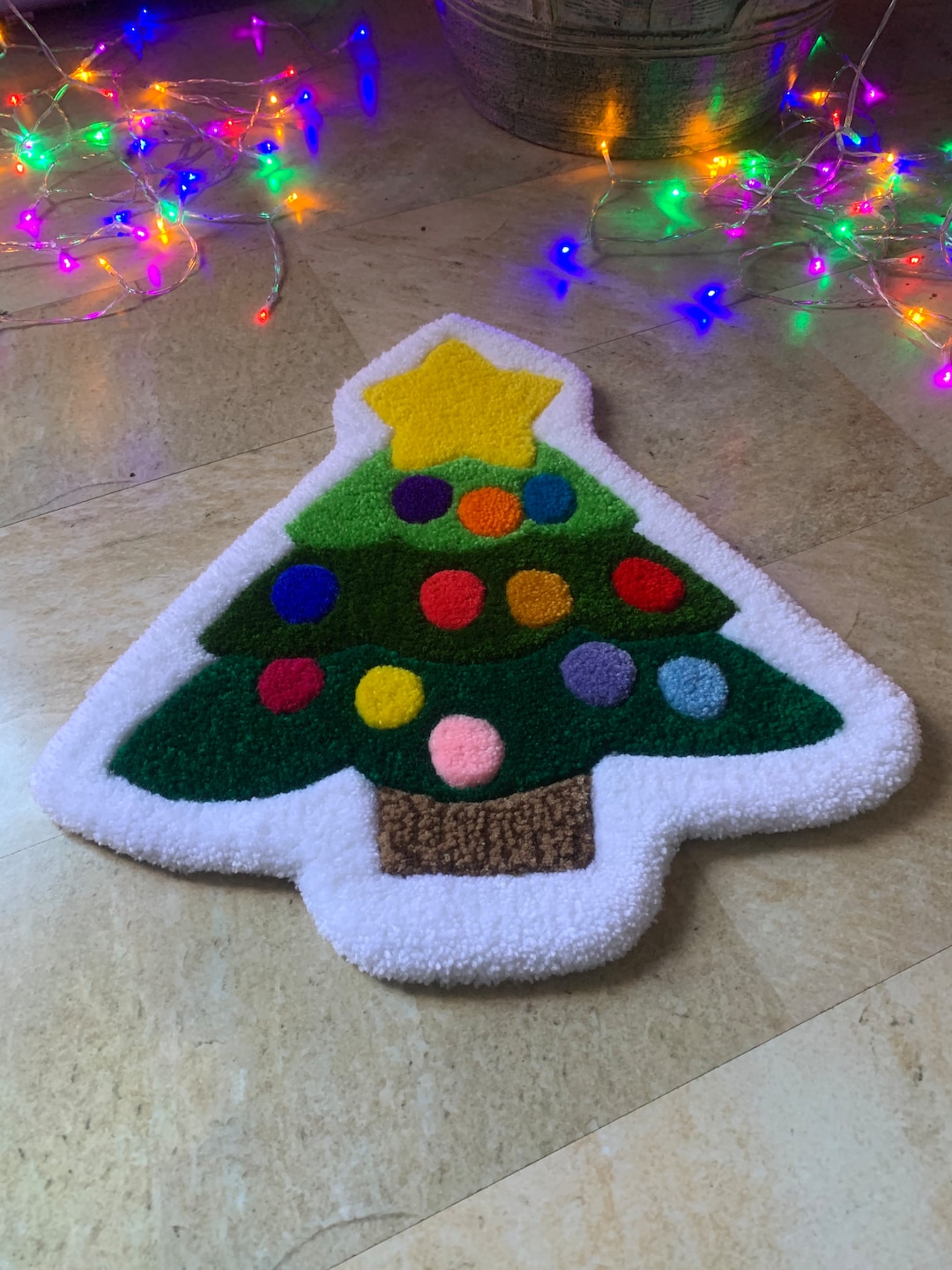 Xmas Tree Rug Christmas Tree Rug, Tufted Kids Carpet, Holiday Decor - Etsy
