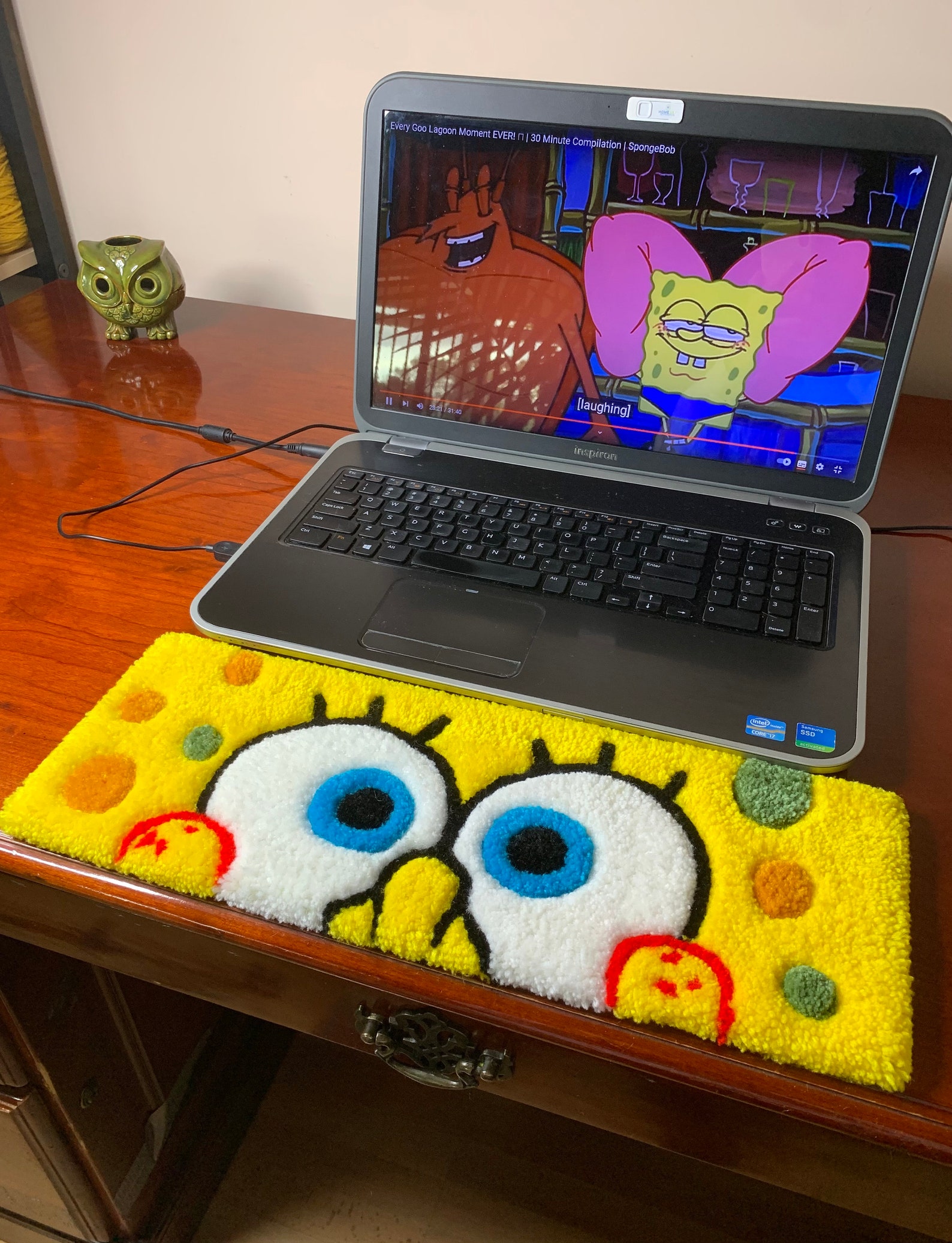 Keyboard Fluffy Rug Spanch Bob Rug Fluffy Spanch Bob Yellow Rug Hand Mat Spanch Bob Keyboard Rug