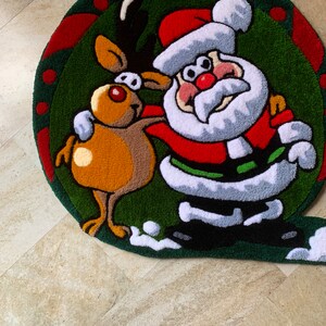 Handmade Santa Claus Rug, Acrylic Christmas Carpet (25.3 Inches) - Etsy