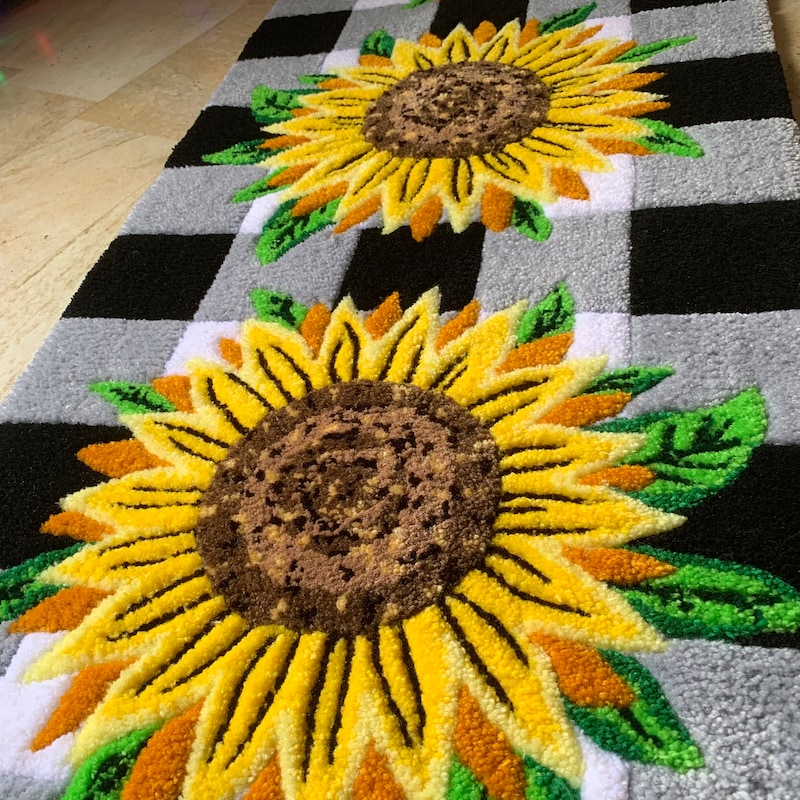 Sunflower Print Rug - Etsy