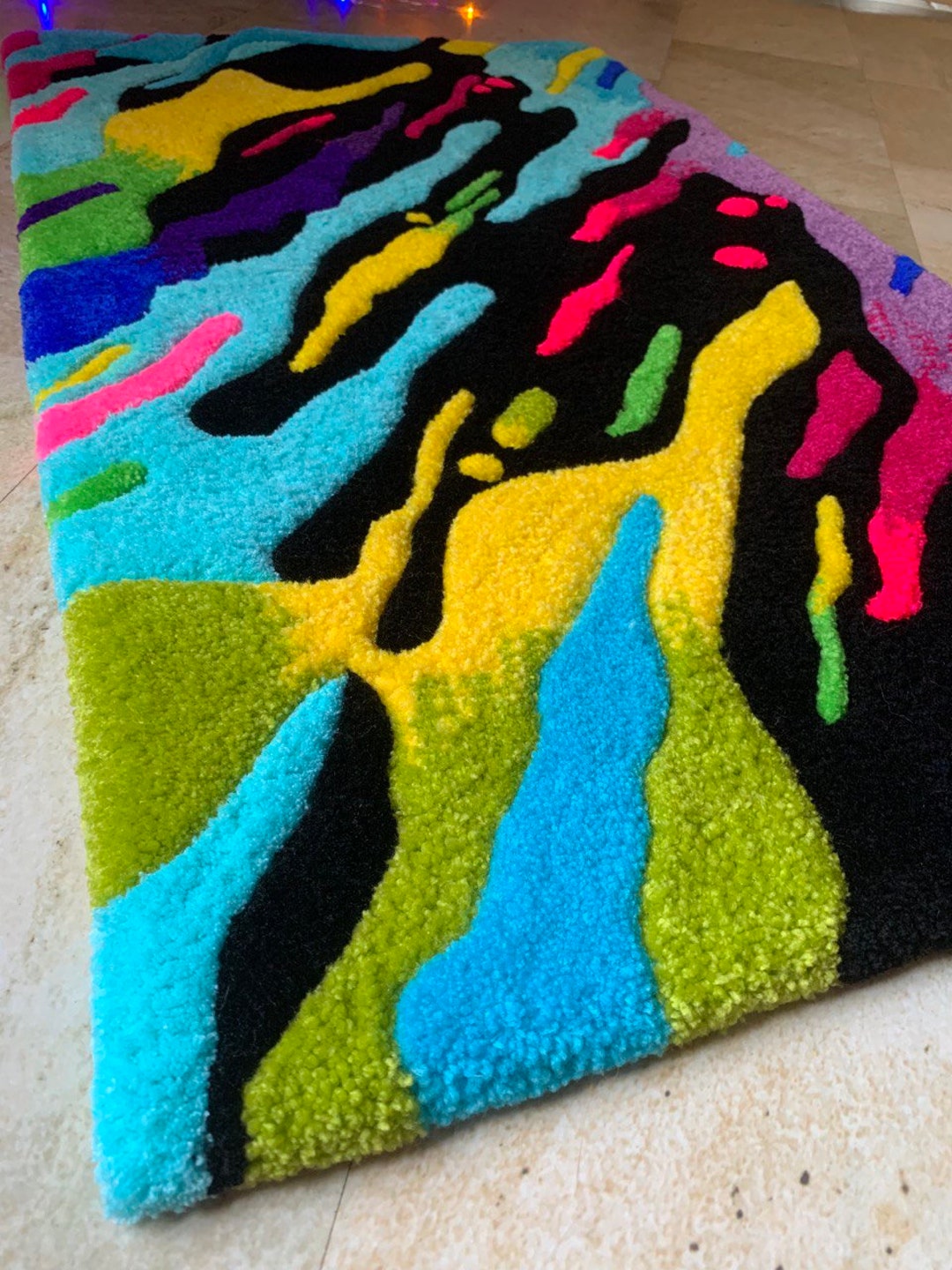 Rainbow Tufted Rug Aesthetic Rug Bright Carpet Multicolor Rug Colored ...