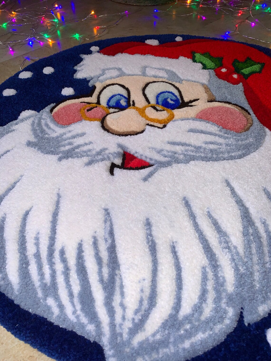 Handmade Santa Claus Rug, Tufted Acrylic Christmas Carpet (27 Inches ...