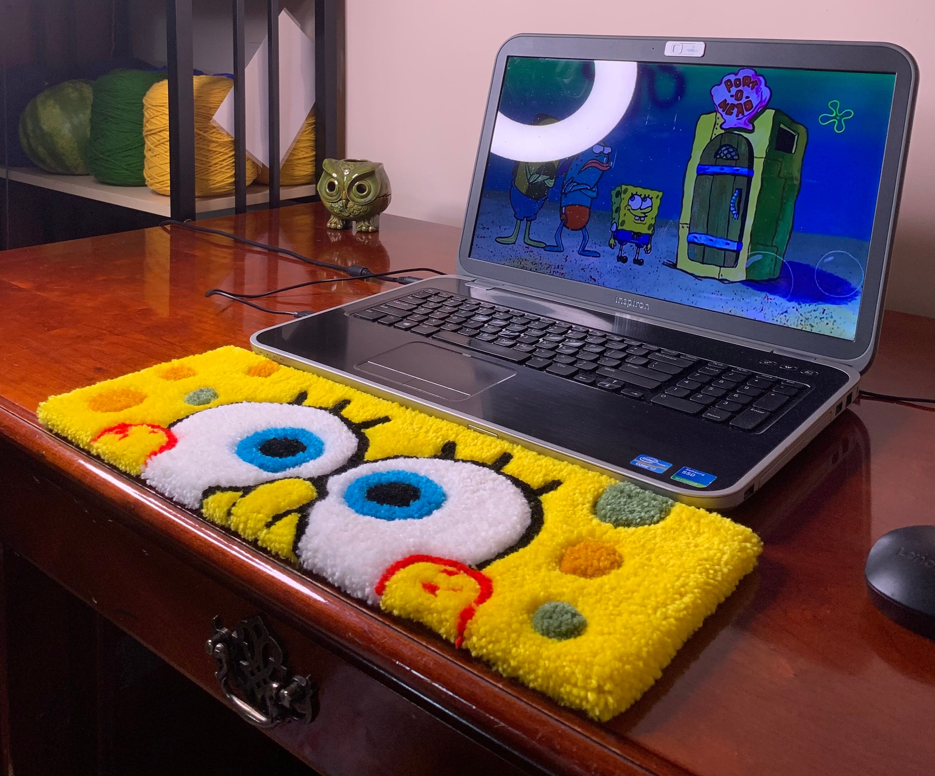 Keyboard Fluffy Rug Spanch Bob Rug Fluffy Spanch Bob Yellow Rug Hand