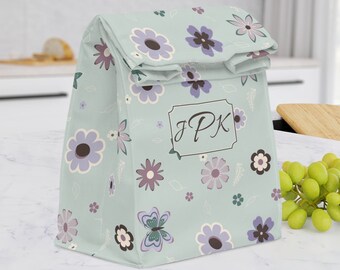 Custom Floral Lunch Bag: Personalized Insulated Lunchbox