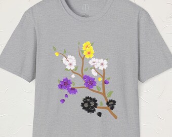 Nonbinary Pride T-Shirt: Sakura Cherry Blossom Enby Tee
