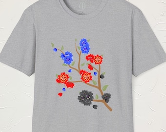 T-shirt Polyamory Pride : fleurs de cerisier Sakura, subtile fierté poly