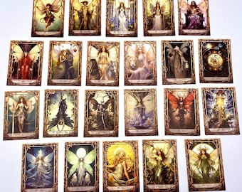 Tarot de fée ailes éthérées - Un mélange envoûtant de fées enchantées et de magie du tarot - Plusieurs tailles (petit, mini, minuscule)