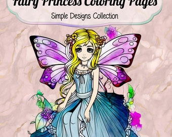 The Big Book of Fairy Princess Coloring Pages: Simple Designs Collection