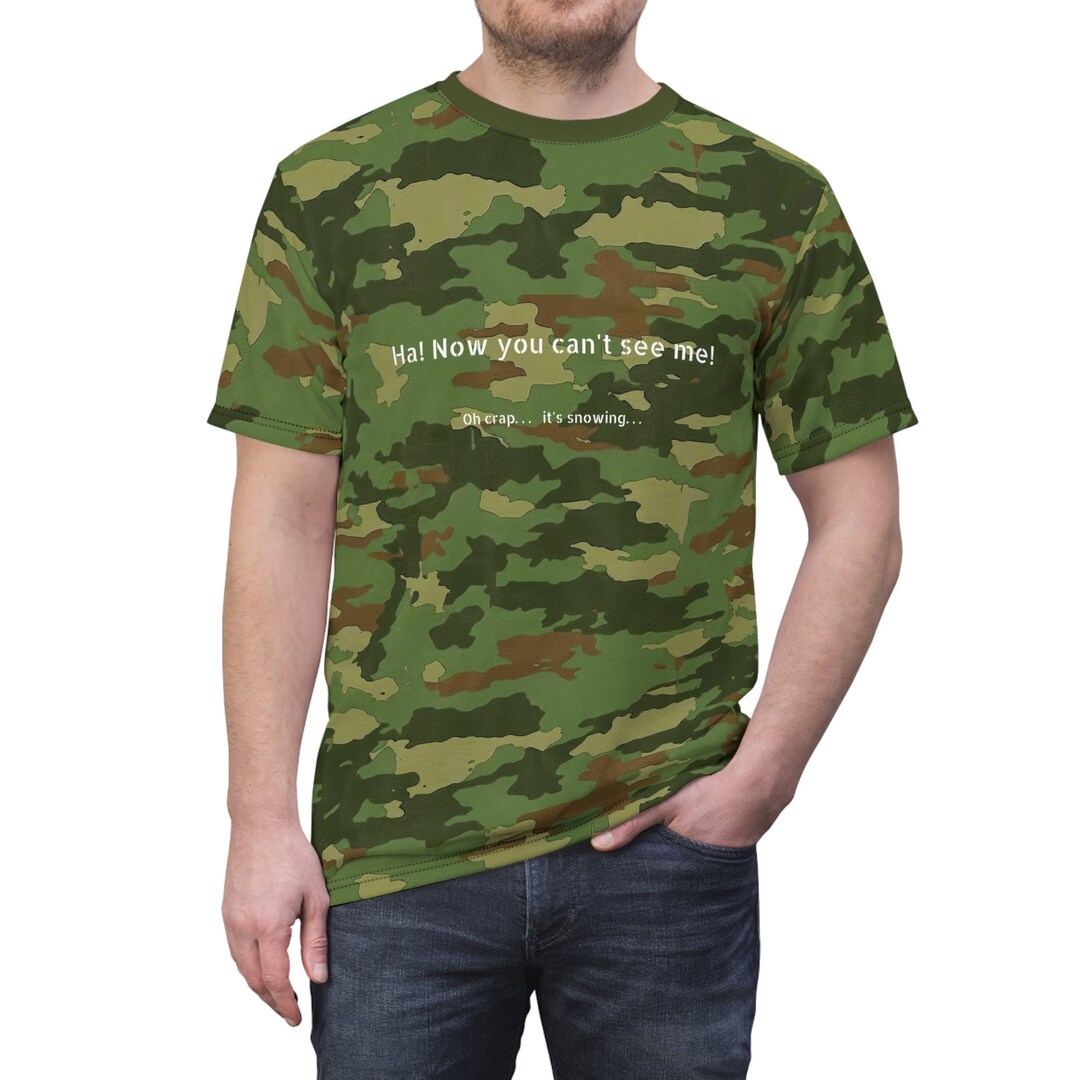 Men's Vintage Camo T-Shirts - Crewneck Camouflage Tee Military Style Short