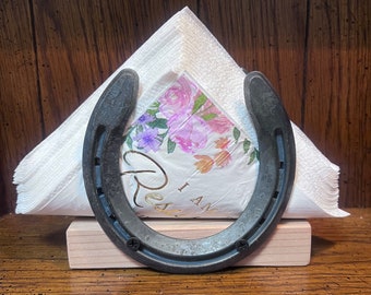 Horseshoe napkin holder