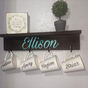 Coffee cup organizer/shelf WITH MUGS INCLUDED
