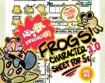 Frog Pond 3.0: FORM FILLABLE DnD 5e Character Sheet