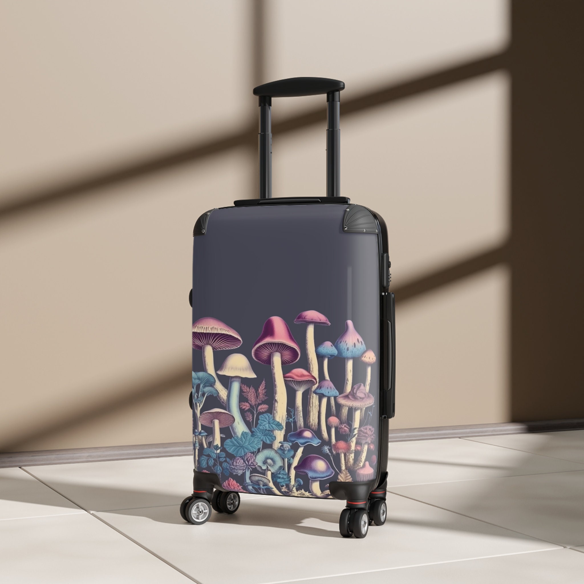 Purple Lover Suitcase, Gift for mushroom lover