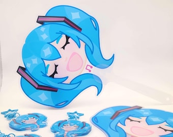 Hatsune Miku Fan and Acrylic Keychain