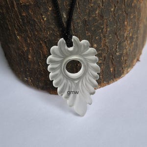 Frosted Rock Crystal Quartz Carving Pendant Necklace: Natural Energy Balancing